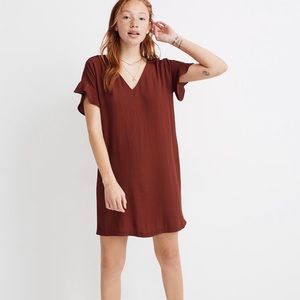 Madewell easy dress with ruffle sleeves